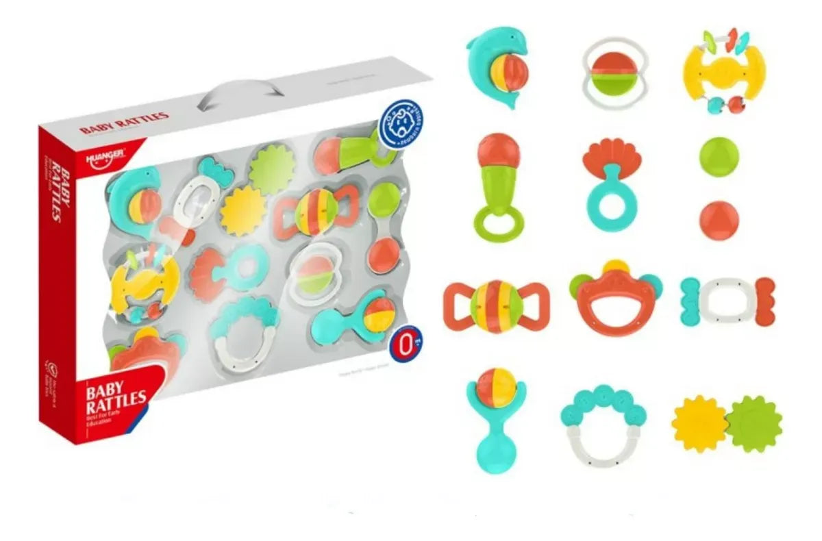 Set De Regalo Sonajeros Y Mordillos 12 Pzas 1862384