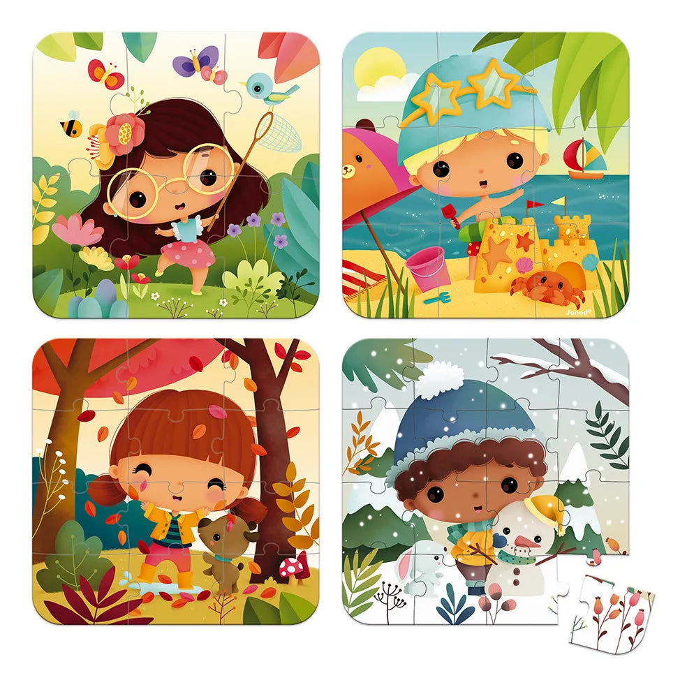 Janod Rompecabezas Puzzles 4 Evolutivos 4 Estaciones J02658