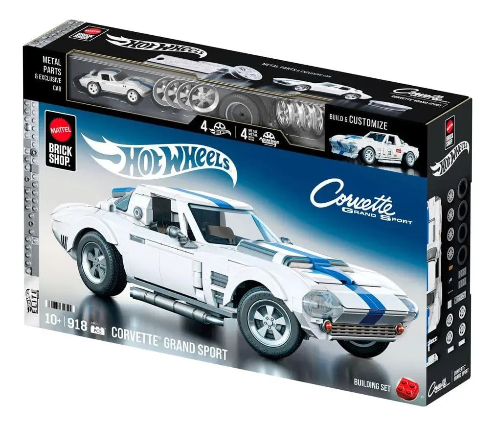 Hot Wheels Bloques de construccion Elite Corvette 918 Pcs JGR31