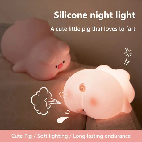 Velador Infantil Usb Recargable Cerdito KL317 Shine