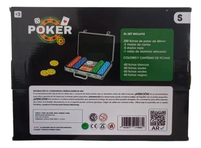 Maletin Set De Poker Kids Club 200 Fichas 56545
