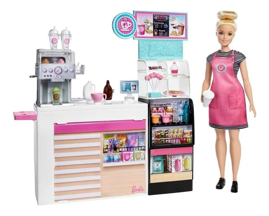 Muñeca Barbie Cafetería Con Accesorios Gmw03 Mattel