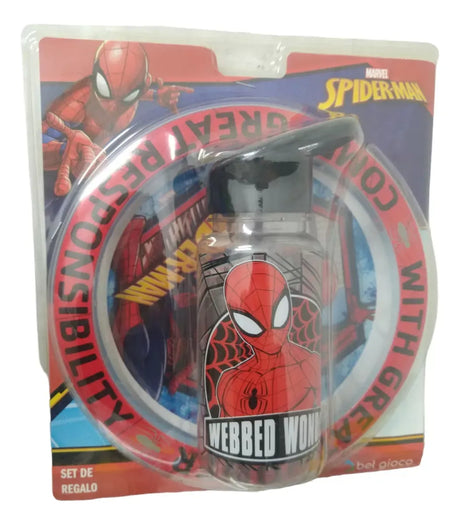 Blister Plato con botella Straw Top Spiderman 01SPIDER092