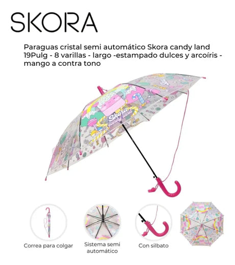Skora Paraguas Cristal Candy Land 19P 41135