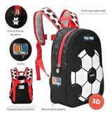 Mochila C/Luz Petit Termoformada Futbol Red 22x30x10cm 12P 41319