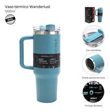 Wanderlust Vaso Termico Con Bombilla 1200ml Verde 40124