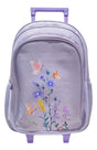 Mochila Carrito Escolar Flores 18 Pulgadas Zykl005 Shine Lila