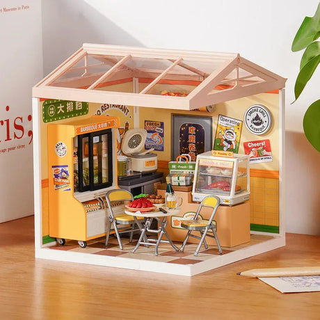 Robotime Rolife Puzzle 3d Night Out Food Stall Dw022