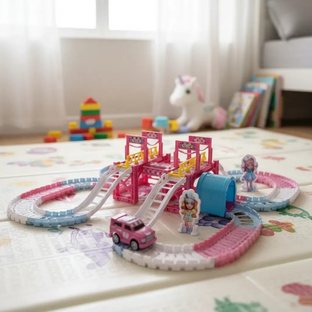 Pista con Coche Rosa para Niñas 127pzs 3067830