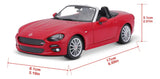Bburago 1:24 Fiat 124 Spider Rojo Metalizado 18-21083