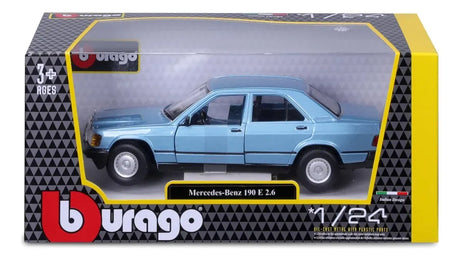 Bburago 1:24 Mercedes-Benz E190 1987 Azul/Rojo 18-21103