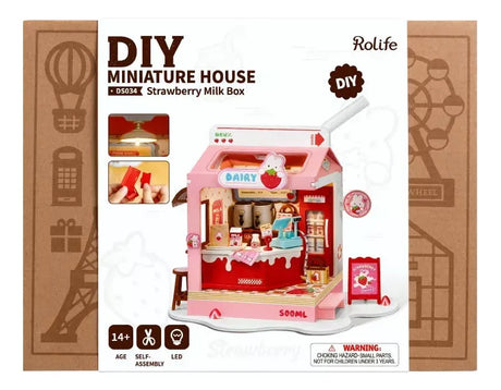 Robotime Puzzle 3d Caja De Leche De Fresa Ds034 Rolife
