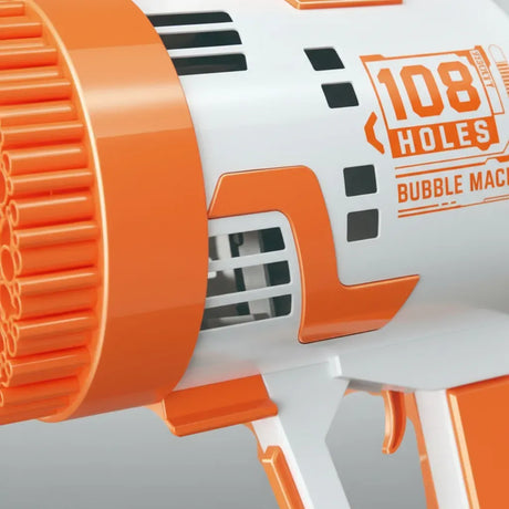 Pistola Burbujero Con Luces Automática Recargable Kb1142 Naranja Shine