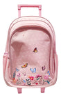 Mochila Carrito Escolar Con Flores 18 Pulgadas Zykl006 Shine Rosa