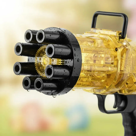 Burbujero Pistola Glitter 8 Agujeros A Pila Con Luces Kb1124 Golden Shine