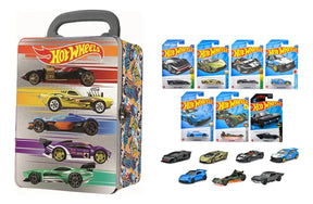 Combo 10 Autitos Hot Wheels + Car Case Metalico Hwcc2-23s