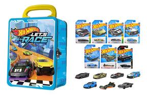 Combo 10 Autitos Hot Wheels + Lata Guardacoches Hwcc2-24c