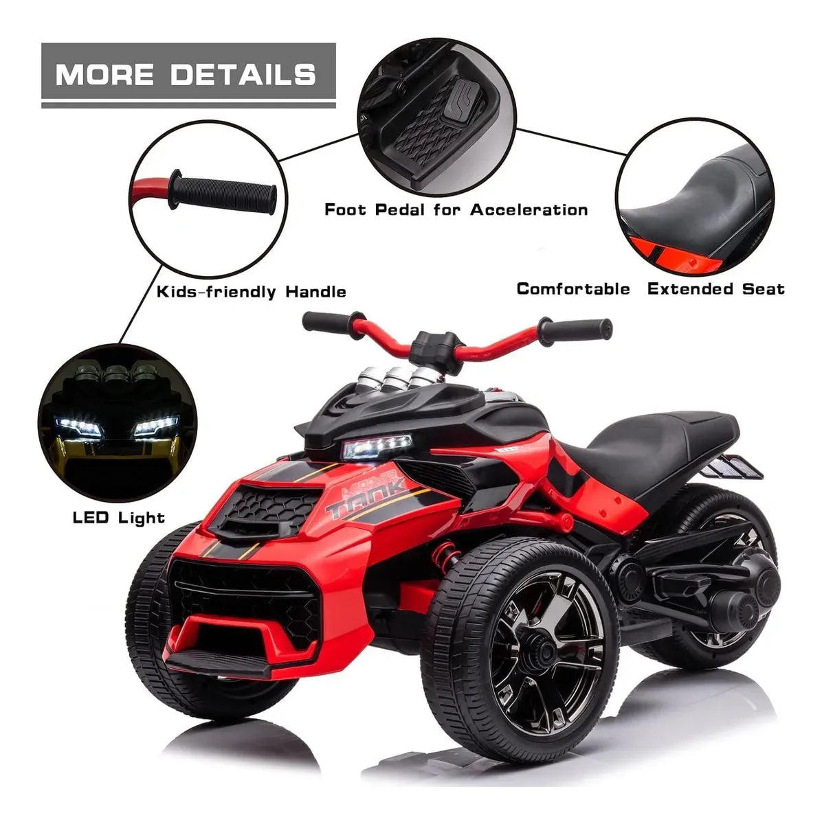 Moto a bateria CAN-AM Roja CN-SHX73118
