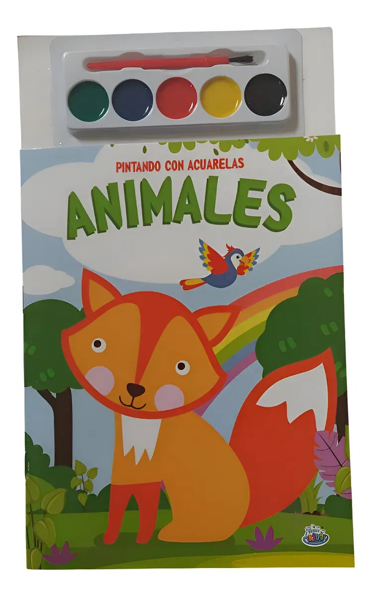 Kit X10 Sets Para Pintar Con Acuarelas Animales Bk-329