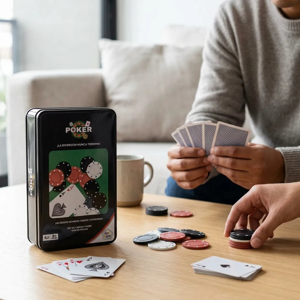 Set De Cartas De Poker En Lata 80 Fichas Kids Club 56541