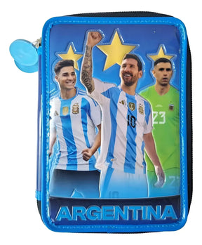 Cresko Cartuchera PVC AFA 2 Pisos Campeones Del Mundo AF501