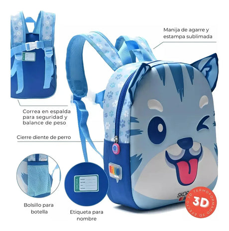 Mochila C/Luz Kawaii Kori Termoformada 22x30x10cm 12P 41308