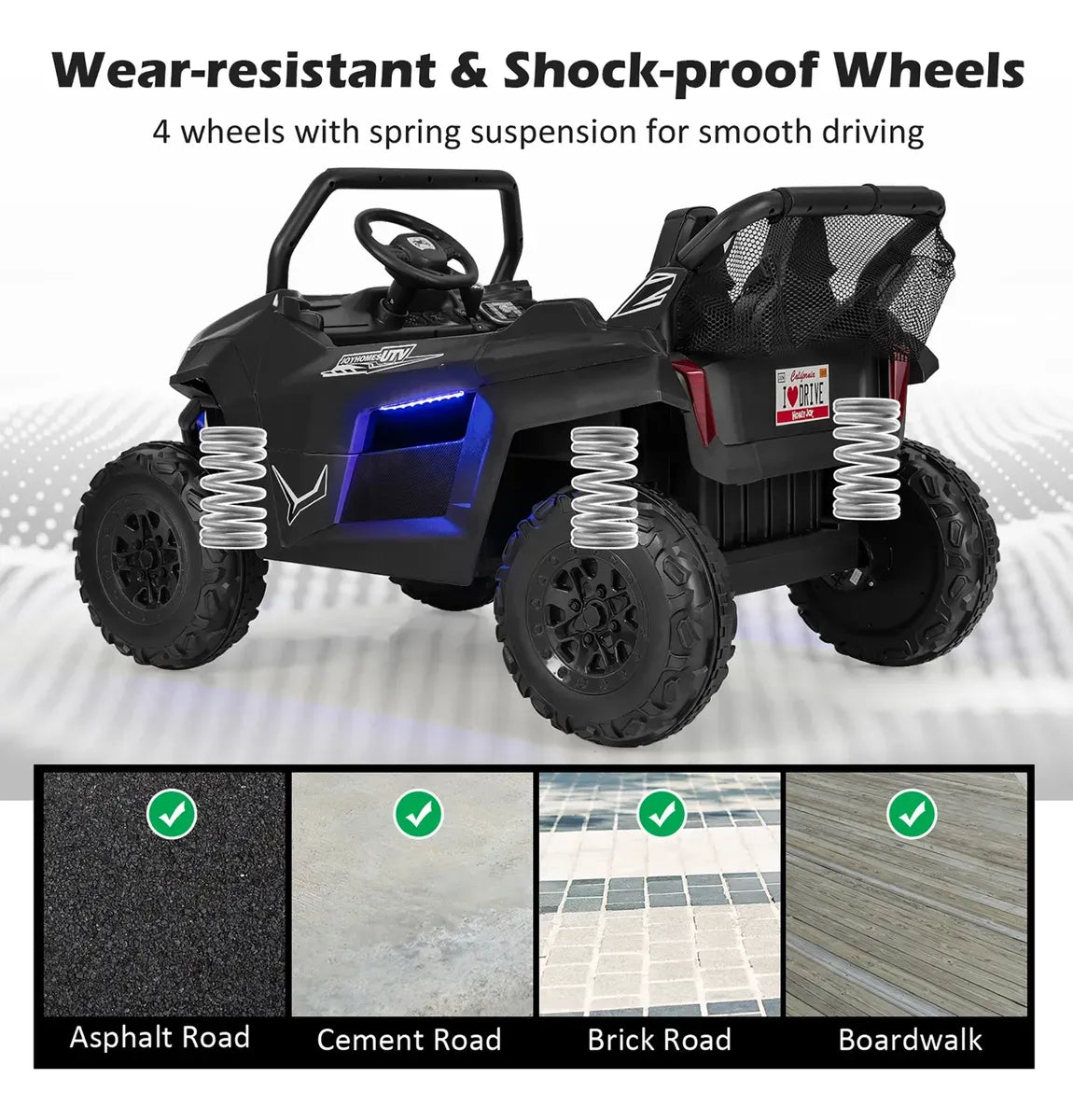 Auto A Bateria UTV Negra CN-SHX4612