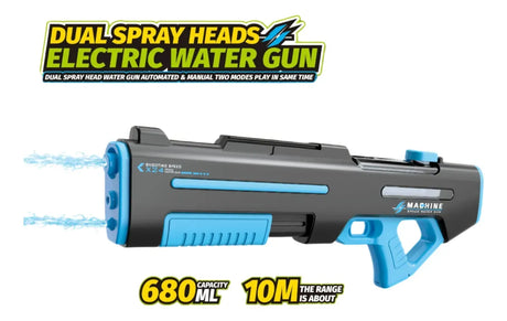 Pistola De Agua Doble Cañón Eléctrica Kb1380 Shine Negro