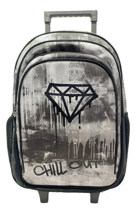 Combo Escolar Mochila 18p + Lunchera Chill Out Zykl002 Shine Negro