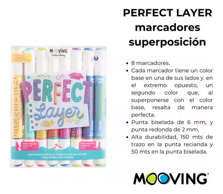 Mooving Coloring Perfect Layer Marcadores dobles de superposicion de colores en caja x08 3021408