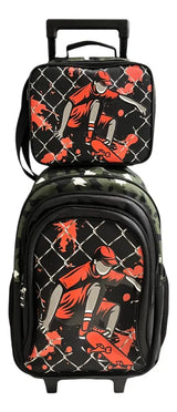 Combo Escolar Mochila 18p + Lunchera Skater Zykl001 Shine Negro