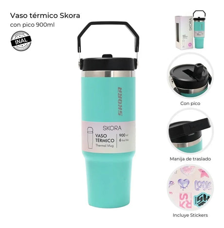 Skora Vaso Termico Con Pico 900ml Turquesa 40140