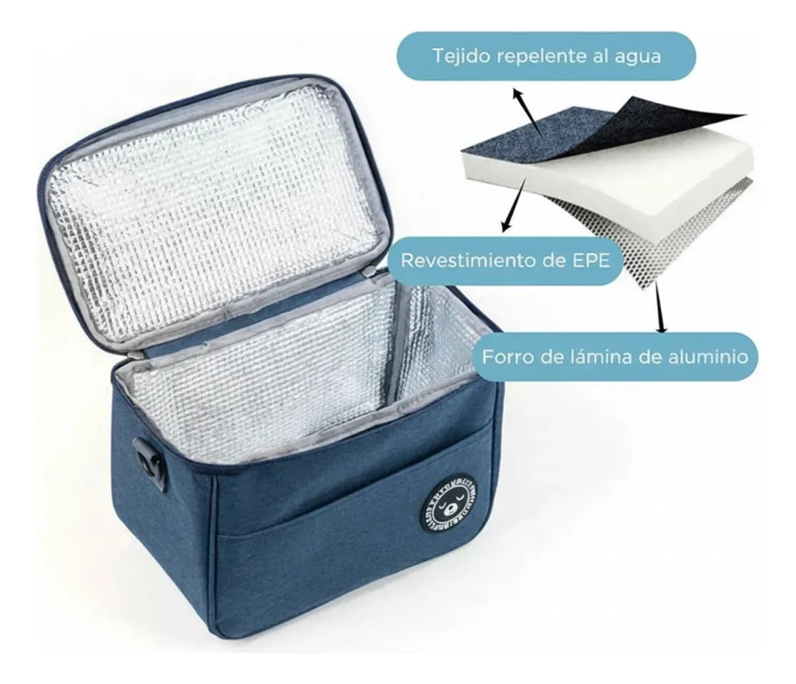 Bolso Lunchera con Correa Gris 26*17*18 CM KL1191