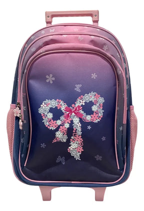 Mochila Carrito Escolar Moño 18 Pulgadas Zykl008 Shine Violeta