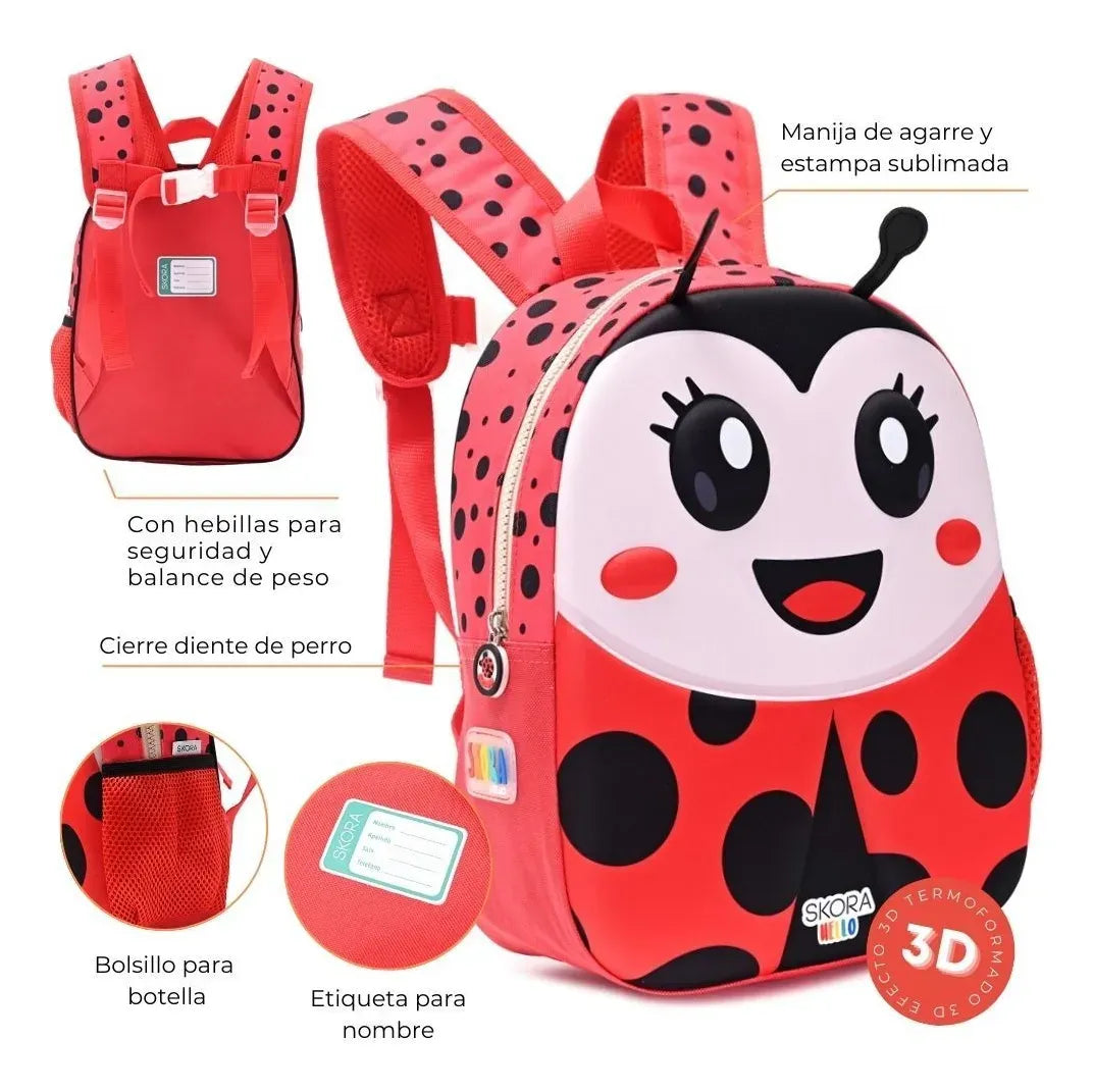 Mochila C/Luz Kawaii Kabu Termoformada 22x30x10cm 12P 41317