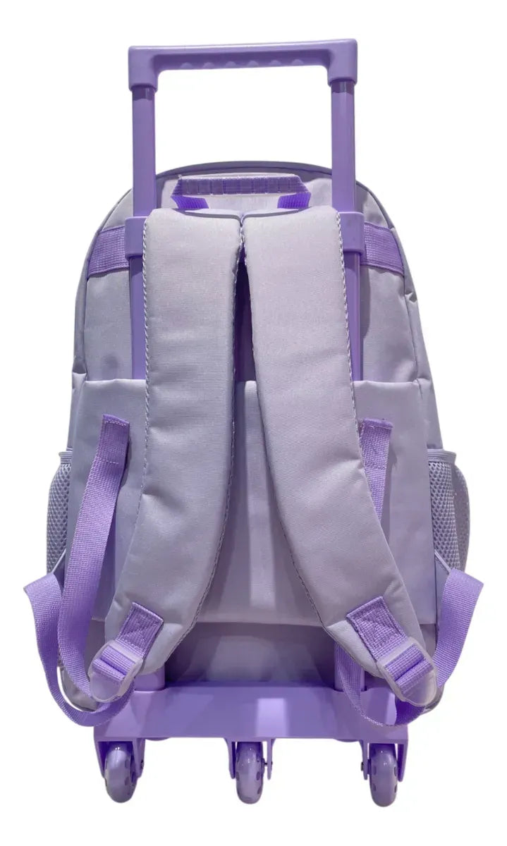 Mochila Carrito Escolar Panda 18 Pulgadas Zykl004 Shine Lila Con Rosa