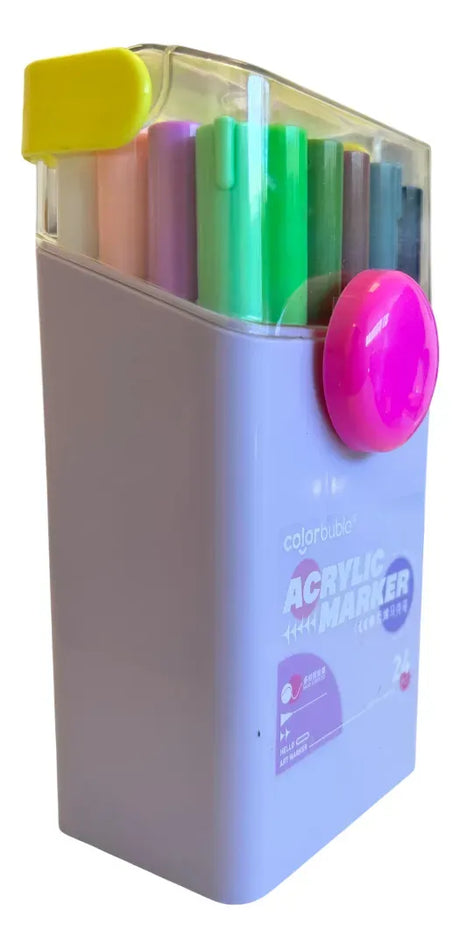 Marcadores Acrílicos con Estuche X24 Colores SL7107