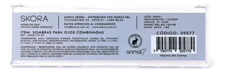 Skora Beauty Sombra Para Ojos Mate/Brillante 12 tonos 39577