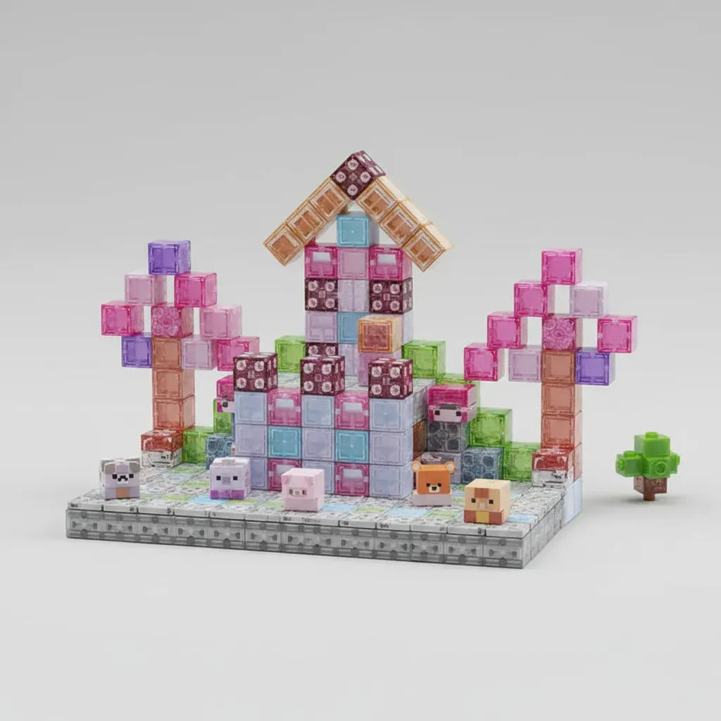 Bloques Magnéticos Cubos Steam Minecraft Pink Shine 2960018