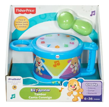Fisher-Price Ríe y Aprende Juguete para Bebés Tambor Canta Conmigo DRB23