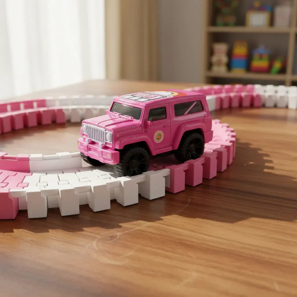 Pista con Coche Rosa para Niñas 51pzs 3067826