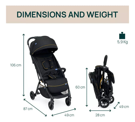 Chicco Coche de Paseo Glee Uneven Black 08087068730000