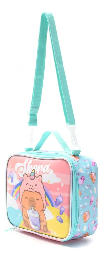 Lunchera termoformada con correa Petit Capibara Unicornio 25x20x10cm 43085