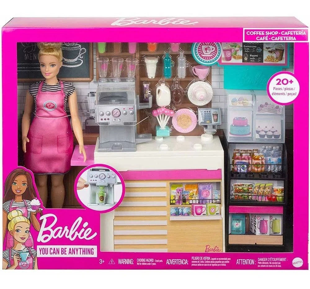 Muñeca Barbie Cafetería Con Accesorios Gmw03 Mattel