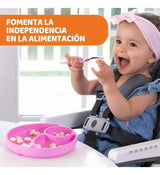Chicco Plato Silicona C/Divisiones Celeste 12m 1021620