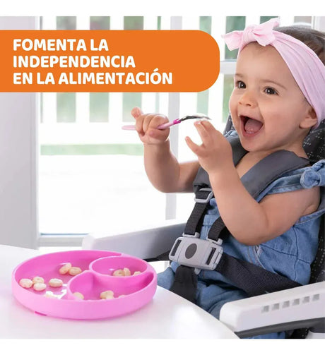 Chicco Plato Silicona C/Divisiones Celeste 12m 1021620