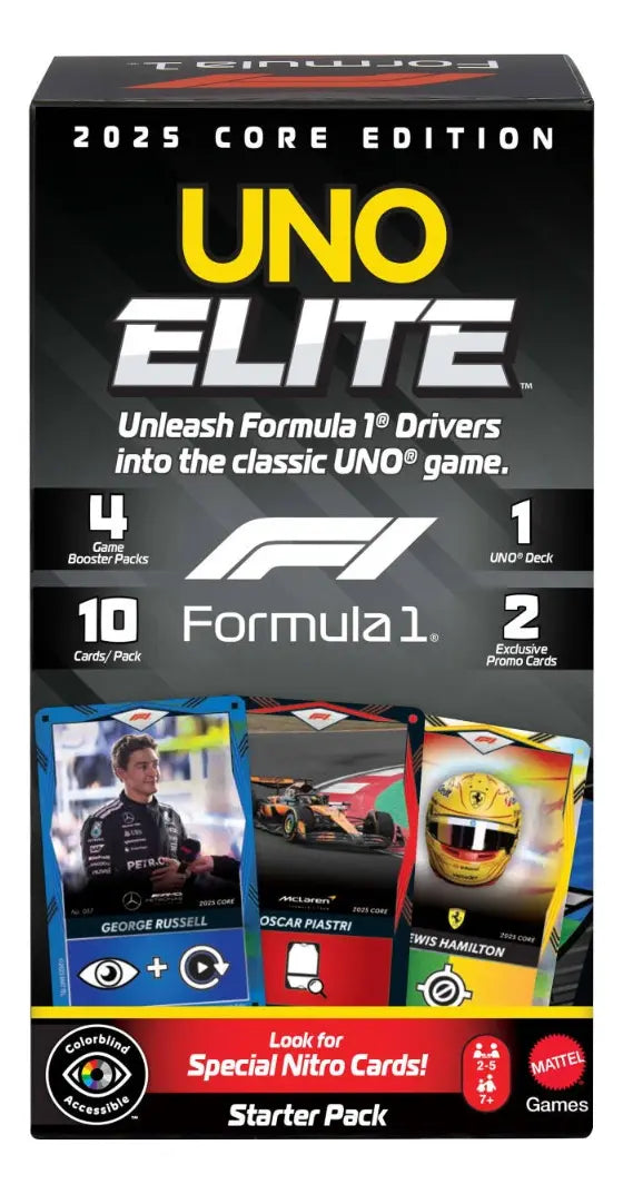 Juego De Cartas UNO Elite Formula 1 Edición Principal JLV42