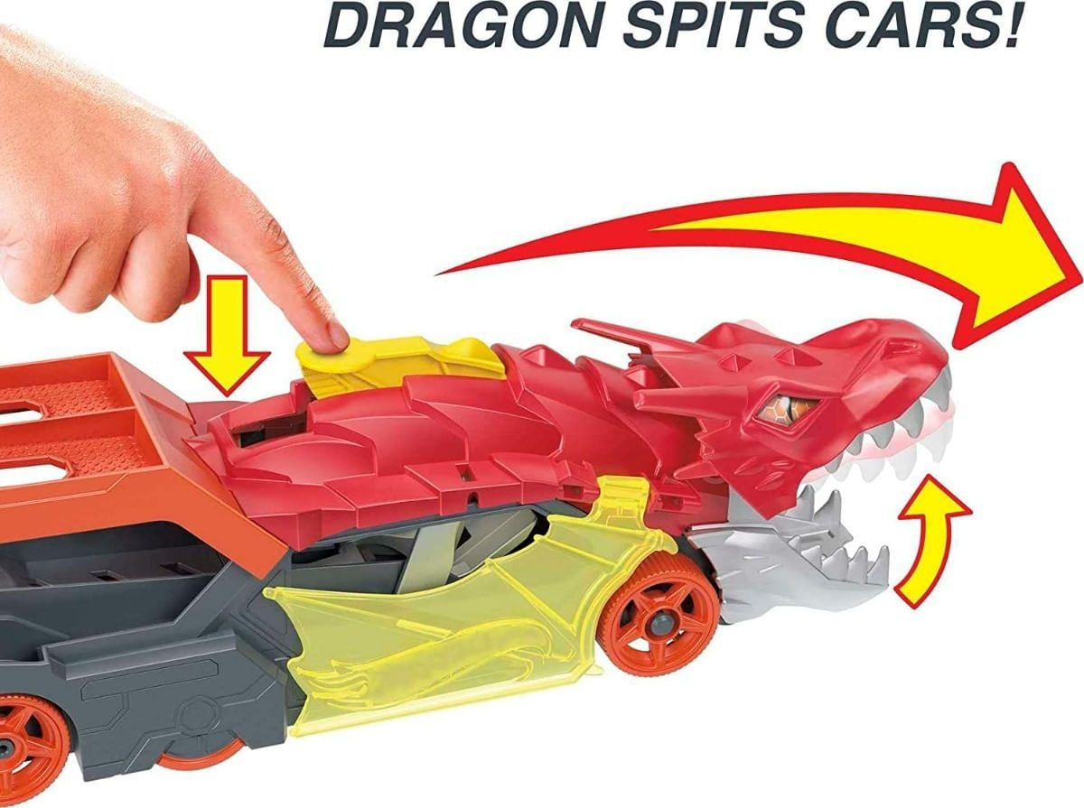 Hot Wheels Camión Transportador Dragón Lanzador Gtk42 Mattel