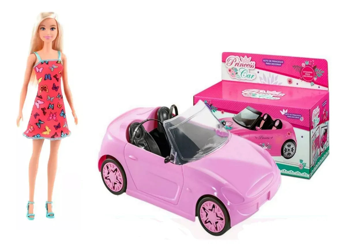 Combo Auto Princess 711+ Muñeca Barbie T7439 Original Mattel