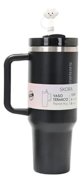 Skora Vaso termico negro con bombilla de 1200ml 37127